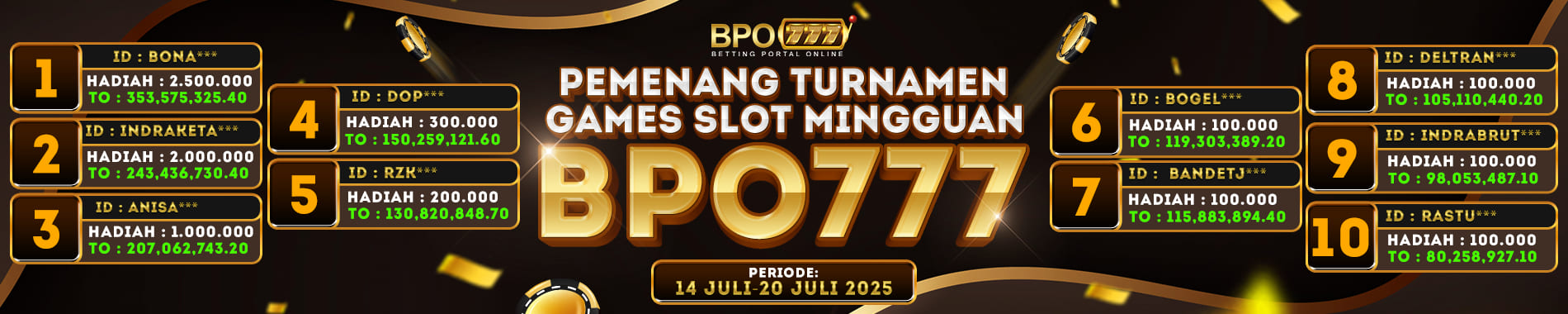 Bonus Turnamen BPO777